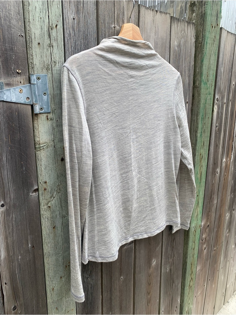 Frank And Oak 100% Wool Heather Grey Mock Neck Sweater L